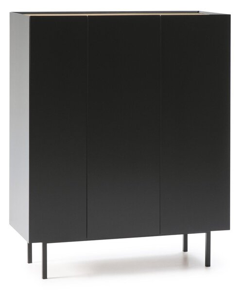 Crna visoka komoda u dekoru hrasta 95x120 cm Arista – Teulat