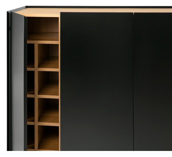 Crna visoka komoda u dekoru hrasta 95x120 cm Arista – Teulat