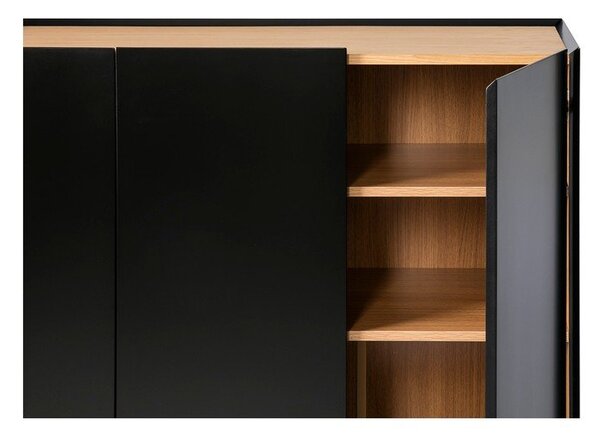 Crna visoka komoda u dekoru hrasta 95x120 cm Arista – Teulat