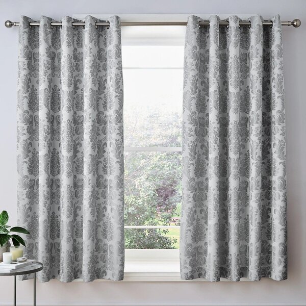 Sive zavjese u setu 2 kom od damasta 168x229 cm Damask Jacquard – Catherine Lansfield