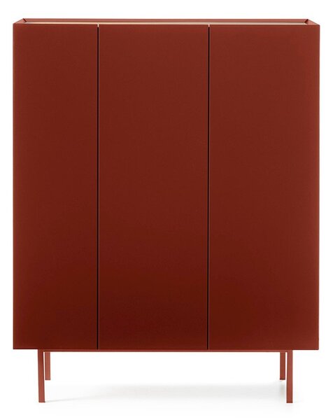 Crvena visoka komoda u dekoru hrasta 95x120 cm Arista – Teulat