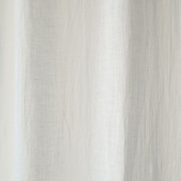 Bijela lanena lagana zavjesa s tunelom Linen Tales Daytime, 250 x 130 cm