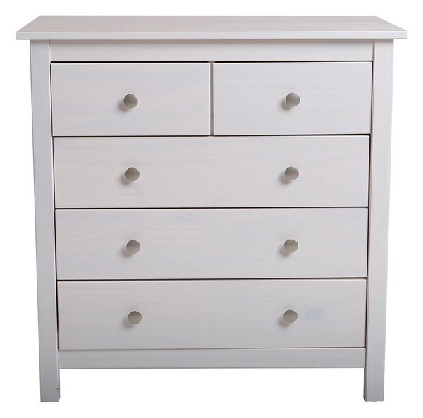 Bijela visoka komoda od masivnog bora 79x80 cm Berna – Marckeric