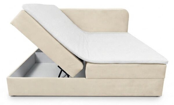 Tapecirani krevet boxspring FORENA 160x200 cm bež. Madrac: Bonell opružni madrac