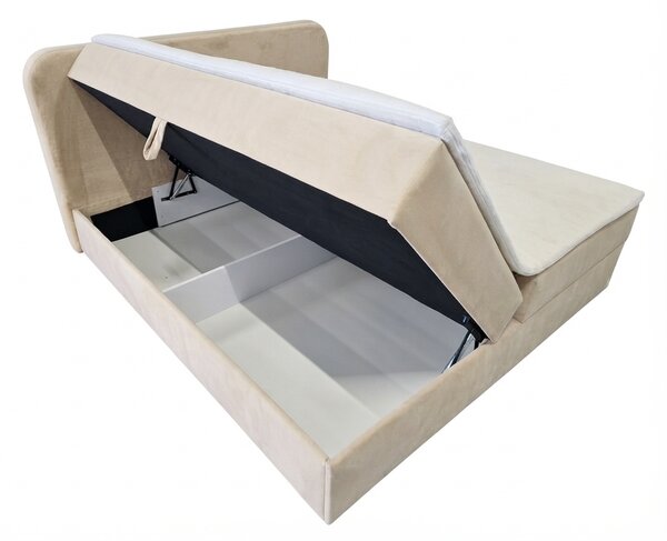 Tapecirani krevet boxspring FORENA 160x200 cm bež. Madrac: Bonell opružni madrac