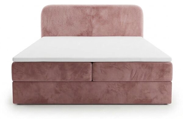 Tapecirani krevet boxspring FORENA 160x200 cm staroružičasta Madrac: Bonell opružni madrac