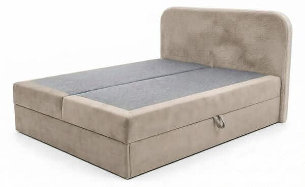 Tapecirani krevet boxspring FORENA 160x200 cm bež. Madrac: Bonell opružni madrac