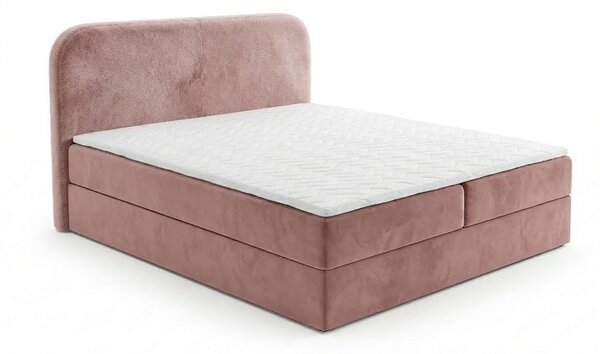 Tapecirani krevet boxspring FORENA 160x200 cm staroružičasta Madrac: Bonell opružni madrac