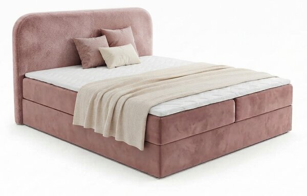 Tapecirani krevet boxspring FORENA 160x200 cm staroružičasta Madrac: Bonell opružni madrac
