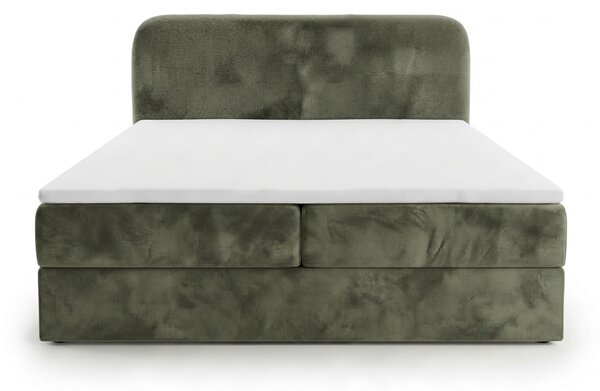 Tapecirani krevet boxspring FORENA 140x200 cm tamno zelena Madrac: Bonell opružni madrac