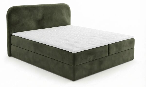 Tapecirani krevet boxspring FORENA 140x200 cm tamno zelena Madrac: Bonell opružni madrac