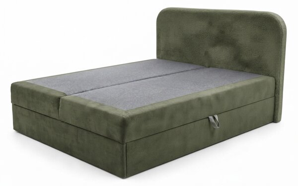 Tapecirani krevet boxspring FORENA 140x200 cm tamno zelena Madrac: Bonell opružni madrac