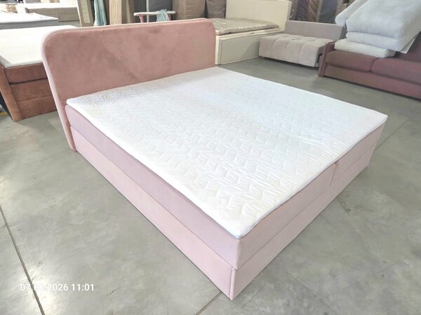Tapecirani boxspring krevet FORENA 140x200 cm tamnozelena Madrac: Bonell opružni madrac