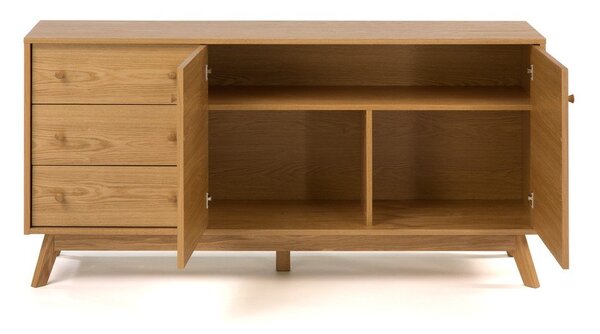 Niska komoda u dekoru hrasta u prirodnoj boji 149x75 cm Kensal – Woodman