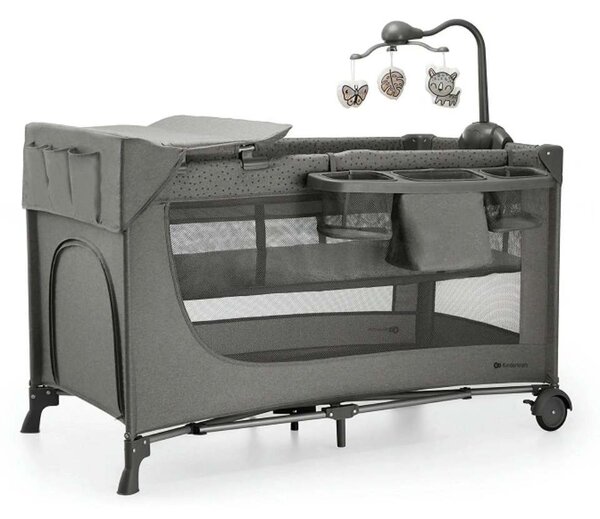 Kinderkraft Putni krevetić s dodacima 3u1 Joy 2, Dark Grey