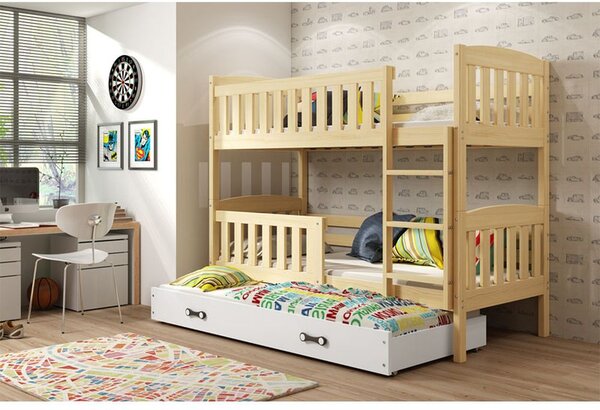 Krevet BMS Kubus na kat za 3 osobe 200x90 cm, PINE