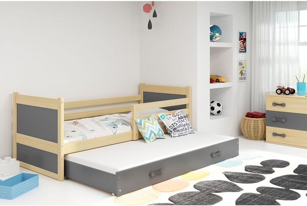 Krevet BMS Rico za 2 osobe 200x90 cm, PINE grafit