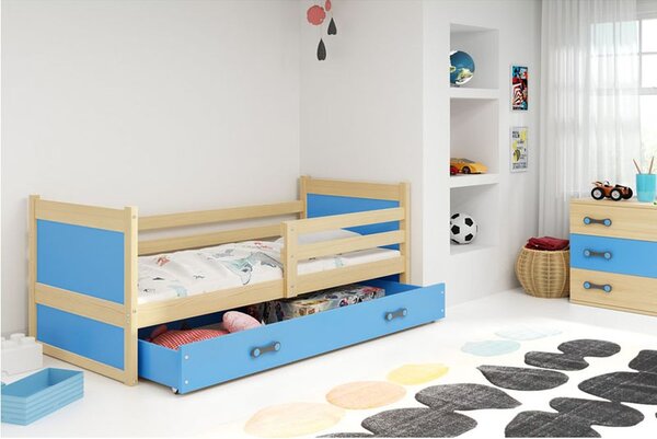 Krevet BMS Rico + ladica 200x90 cm, PINE plava