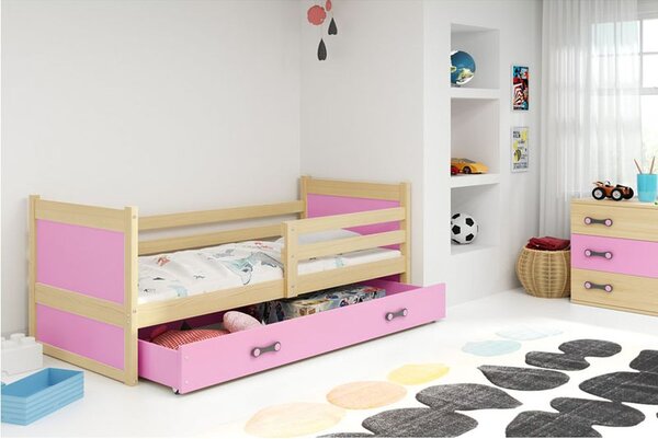 Krevet BMS Rico + ladica 200x90 cm, PINE roza