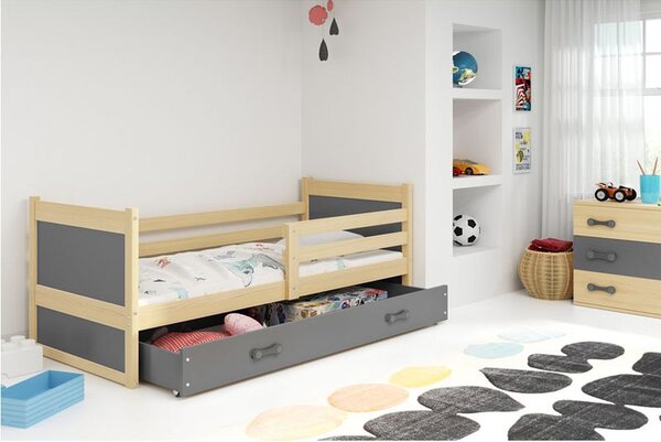 Krevet BMS Rico + ladica 200x90 cm, PINE grafit