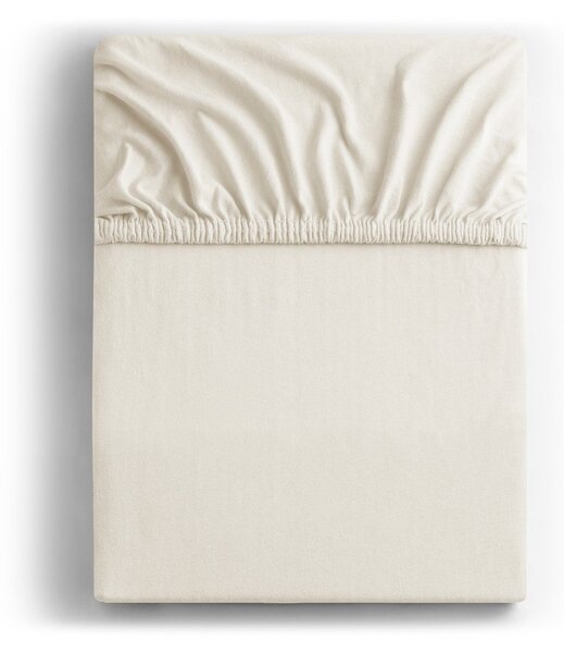 Bijela/krem plahta s gumom od jeseya 180x200 cm Amber – Restilo