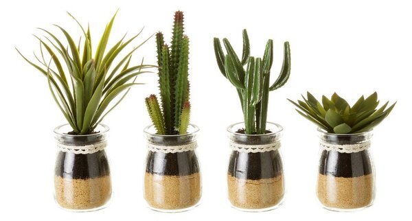 Umjetne biljke u setu 4 kom (visina 18 cm) Cactus – Casa Selección