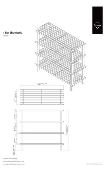 Stalak za cipele u prirodnoj boji – Premier Housewares