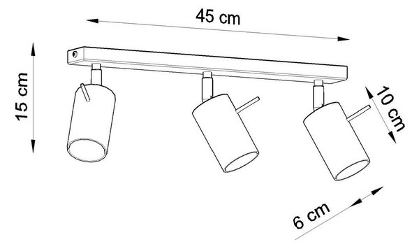 Crna stropna lampa Sollux Etna