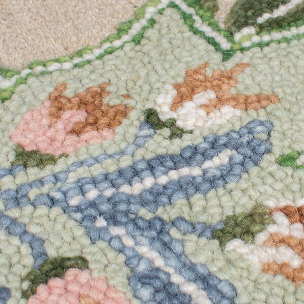 Zeleni ručno rađen vunen tepih 120x170 cm Bryony Shaped Floral – Flair Rugs