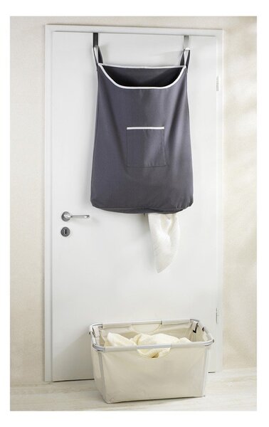 Siva viseća košara za veš Wenkoo Door Laundry, 65 l