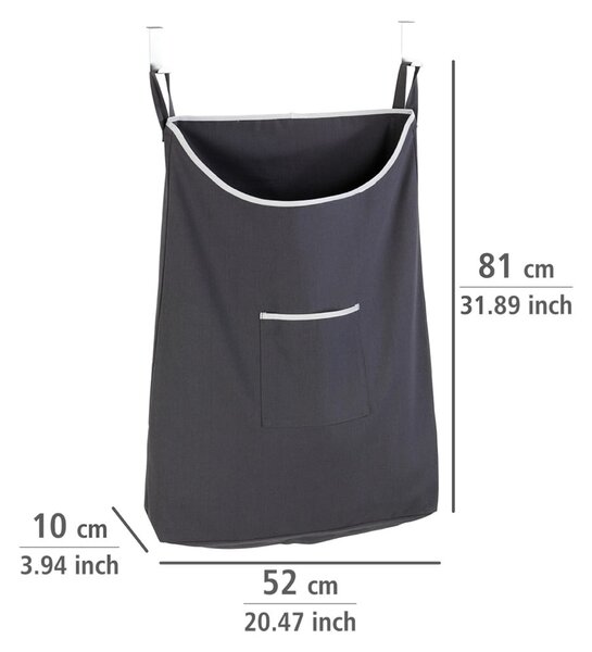 Siva viseća košara za veš Wenkoo Door Laundry, 65 l