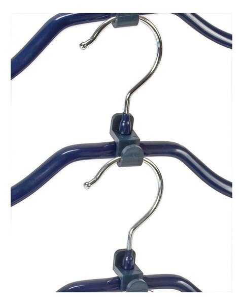 Set s 4 plave protuklizne vješalice za odjeću s kukicama Wenko Hanger Slim