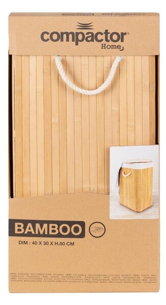 Bambusova košara za rublje u prirodnoj boji 78 l Bamboo – Compactor