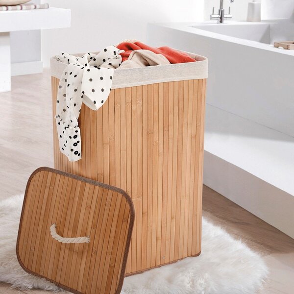 Bambusova košara za rublje u prirodnoj boji 78 l Bamboo – Compactor