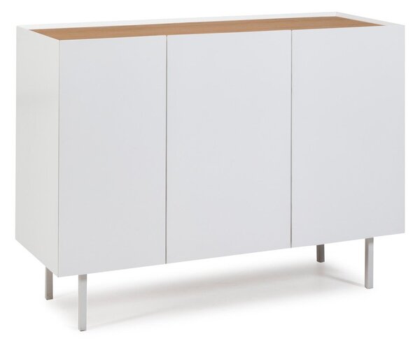 Bijela niska komoda u dekoru hrasta 110x85 cm Arista – Teulat