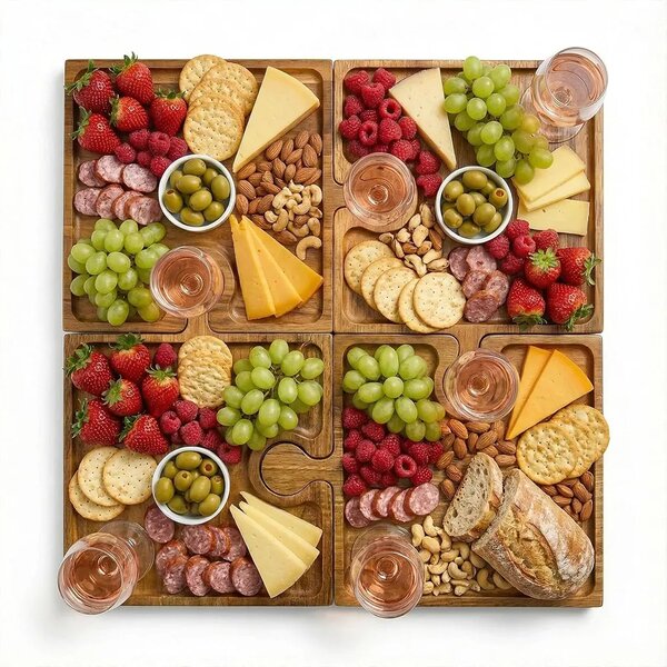 Puzzletray™ Set Drvenih Poslužavnika U Obliku Puzzli