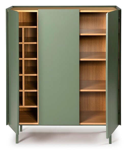 Zelena visoka komoda u dekoru hrasta 95x120 cm Arista – Teulat