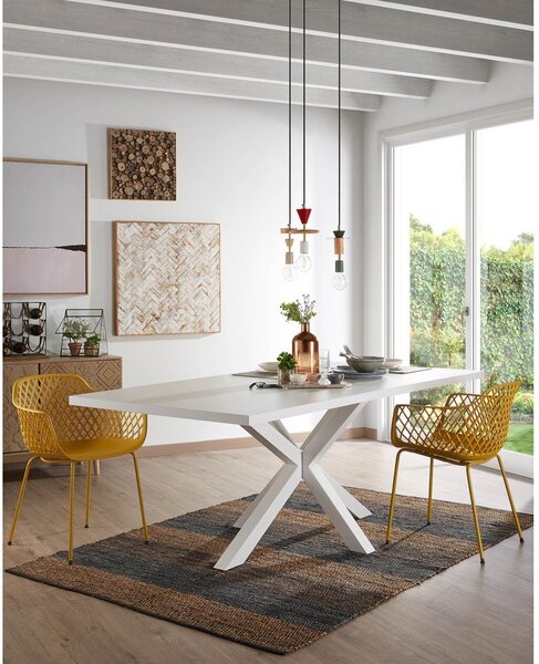 Bijeli stol za blagovanje Kave Home Arya, 160 x 100 cm