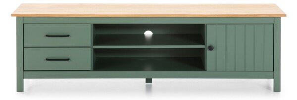 Zelena/u prirodnoj boji TV komoda od masivnog bora 158x47 cm Miranda – Marckeric