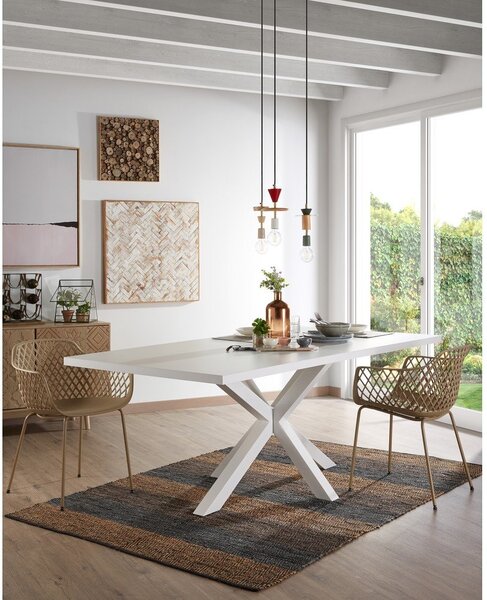Bijeli stol za blagovanje Kave Home Arya, 160 x 100 cm