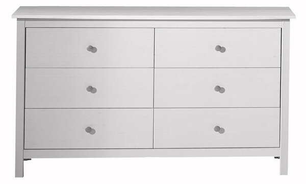Bijela niska komoda od masivnog bora 130x80 cm Berna – Marckeric