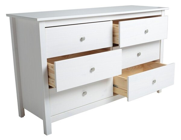 Bijela niska komoda od masivnog bora 130x80 cm Berna – Marckeric