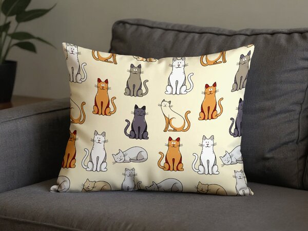 Polietilenska jastučnica COLORED CATS POLY 50x70 cm, krem boje