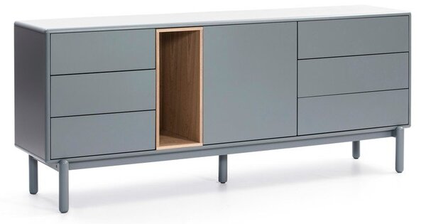 Plava/siva niska komoda 180x76 cm Corvo – Teulat