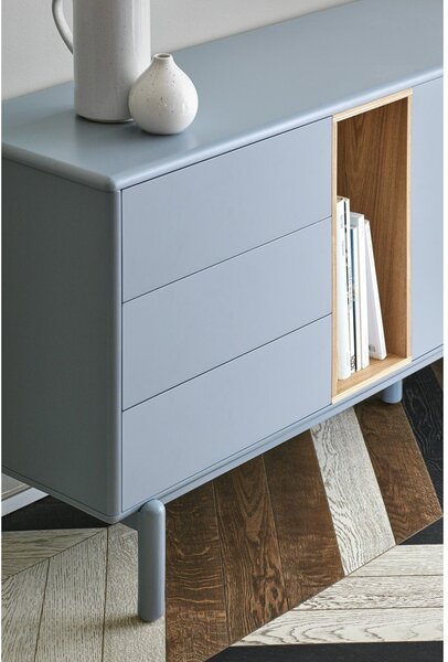 Plava/siva niska komoda 180x76 cm Corvo – Teulat