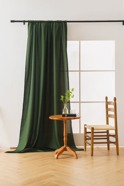 Zavjesa OXFORD LIGHT 140x250 cm, tamno zelena Sistem za vješanje: Traka za nabiranje