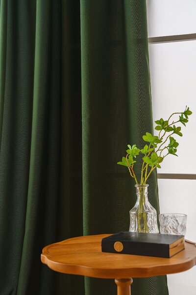 Zavjesa OXFORD LIGHT 140x250 cm, tamno zelena Sistem za vješanje: Traka za nabiranje