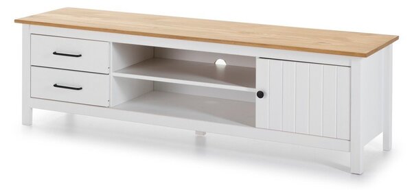 Bijela TV komoda od masivnog bora 158x47 cm Miranda – Marckeric