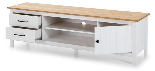 Bijela TV komoda od masivnog bora 158x47 cm Miranda – Marckeric