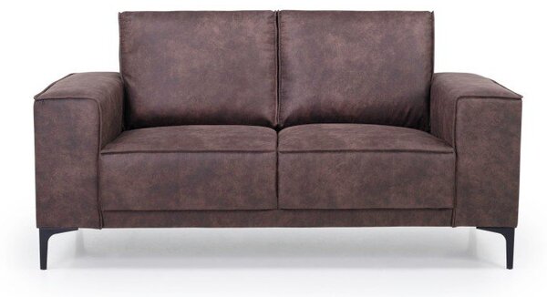 Smeđa sofa od imitacije kože 164 cm Copenhagen – Scandic